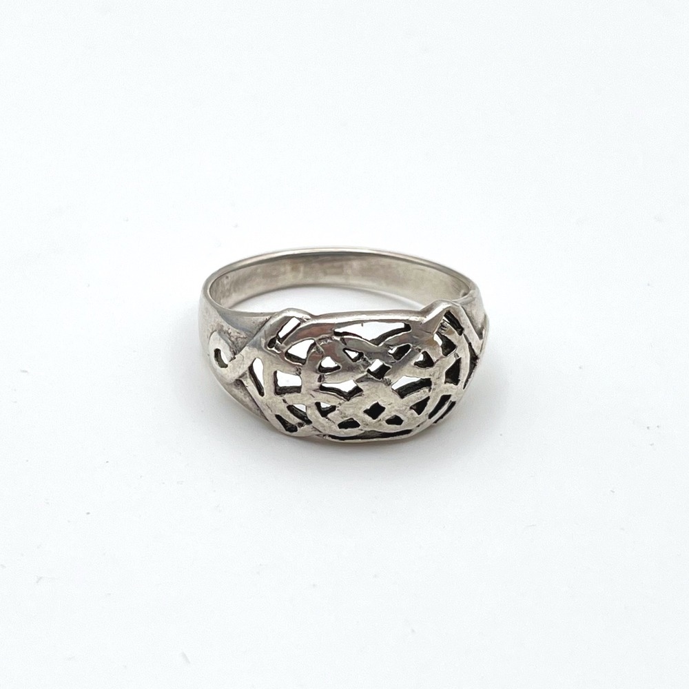 Sterling Silver 925 Celtic Knot Openwork Band Ring‎ Size 11.5